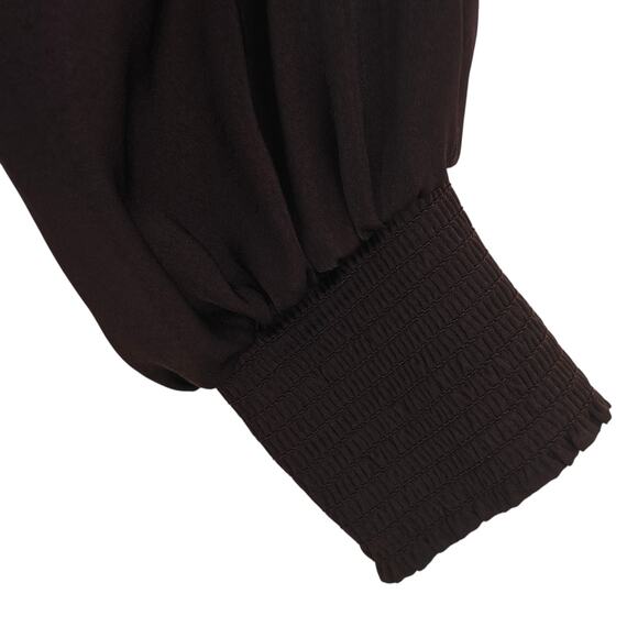 All Saints Abi Sleeve Draped Wrap Over Top Size 8 Purple V-Neck Silky Blouse - Picture 5 of 12